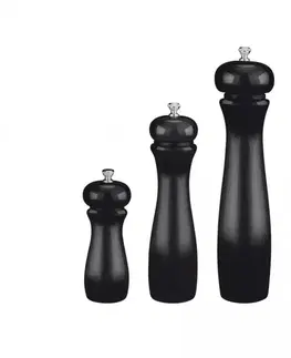 Koreničky a mlynčeky na  korenie STALGAST Drevený mlynček na soľ a korenie – čierny 12 cm