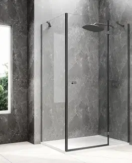 Sprchové dvere POLYSAN - GLOBE GUN METAL obdĺžniková sprchová zástena 1200x800, číre sklo, pravé GB1012-3215RGM