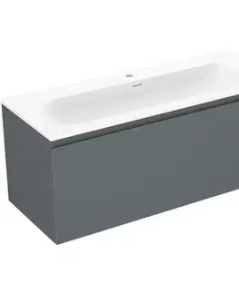 Kúpeľňový nábytok MEXEN/S - Orio kúpeľňová skrinka 120 cm s umývadlom Vela, 1 šuplík, grafit mat/biela mat 91A10-12047-1-BF66-W23M01