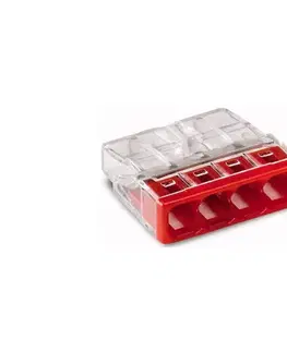 Predlžovacie káble WAGO 2273-204 - Spojovacia krabicová svorka COMPACT 4x2,5 450V červená 2273-204