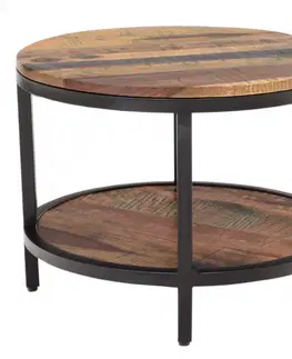 Konferenčné stolíky Okrúhly konferenčný stolík Retro 60x45x60 recyklované mango