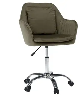 Kancelárske stoličky KONDELA Klian kancelárske kreslo sivohnedá taupe (Velvet) / chróm