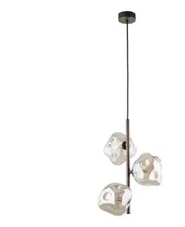 Svietidlá  Luster na lanku LAVA 3xG9/8W/230V bronzový/dymovo-béžový 11036