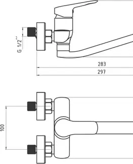 Kuchynské drezy NOVASERVIS NOVASERVIS - Drezová umývadlová batéria 100 mm Metalia 54 FLOW, chróm 54074,0E