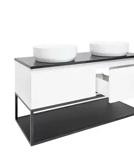 Kúpeľňový nábytok Kúpeľňová skrinka so žulovou krycou doskou SAT B-Way 119x30x45 cm biela lesk BWAY120WZUBF BWAY120WZUBF