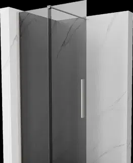 Sprchové dvere MEXEN/S - Velar Sprchová zástena posuvná Walk-in 85 x 200, grafit 8 mm, nikel kefovaná 871-085-000-43-97