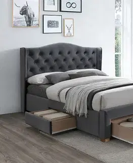 Postele Posteľ s úložným priestorom ASPEN VELVET II Signal