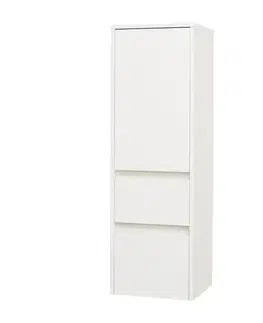 Kúpeľňový nábytok Mereo Opto kúpeľňová skrinka vysoká 125 cm, ľavé otváranie, biela CN914LN