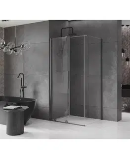 Sprchovacie kúty MEXEN/S - Velár sprchovací kút 130 x 85, transparent, grafit kartáčovaná 871-130-085-01-66