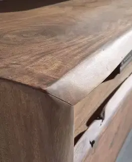 Televízne stolíky DELIFE TV stolík Live-Edge 230 cm masívna akácia hnedá 4 zásuvky