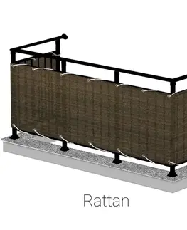Balkónové zásteny a tieniace siete Balkónová zástena 75cm/600 cm ratan wenge