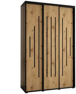 Šatníkové skrine Skriňa 45 Canaris 12 150 čierna/artisan/čierna