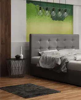 Manželské postele BONEMI 1 čalúnená manželská posteľ 180 x 200 cm, šedá COSMIC 160