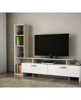 Konferenčné stolíky Televízny stolík s knižnicou Simal White Cardoba