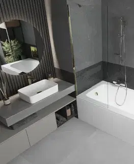 Sprchové dvere MEXEN/S - Vega obdĺžniková vaňa 180 x 80 cm s panelom + vaňová zástena 70, transparent, chróm 550118080X9507000001