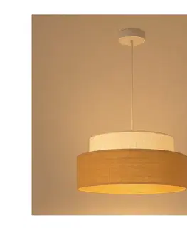 Svietidlá  Luster na lanku BOHO 1xE27/60W/230V pr. 40 cm krémová/béžová 0678