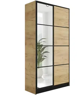 Šatníkové skrine Skriňa Eden 2d 107 Dub Craft Zlatý 2