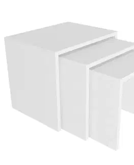 Konferenčné stolíky Odkladací stolík Zariel White, 3 ks