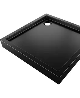 Vane MEXEN - Flow+ Sprchová vanička štvorcová 70 x 70, čierna mat 46S707070H