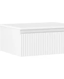 Kúpeľňový nábytok MEXEN/S - Rivel kúpeľňová skrinka pod umývadlo 60 cm s doskou, 1 šuplík, reliéf, biela mat 91A20-06023-1-BFC01