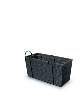 Kvetináče a truhlíky NABBI DFC400W plastový balkónový kvetináč 39,5 cm antracit