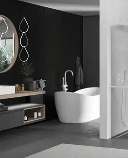 Sprchové dvere MEXEN/S - Kioto+ Sprchová zástena WALK-IN s poličkou a držiakom uterákov 75 x 200, transparent, biela 800-075-121-20-00