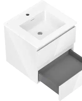 Kúpeľňový nábytok MEXEN/S - Orio kúpeľňová skrinka 50 cm s umývadlom Otis, 2 zásuvky, biela lesk 91A10-05047-2-BFF00-W18M00