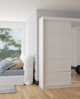 Šatníkové skrine ArtAdrk Šatníková skriňa CARO | biela 180 cm