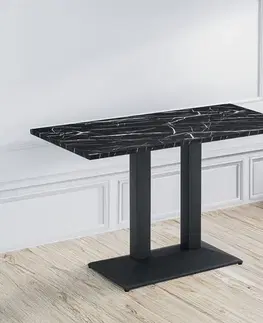 Jedálenské stoly KONDELA Rinaldo Typ 2 jedálenský bistro stôl 120x60 cm čierny mramor / čierna