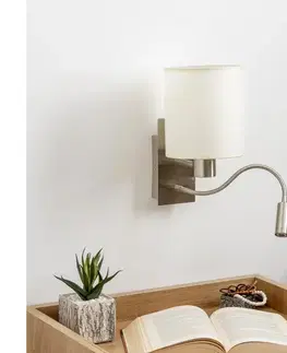 Svietidlá BRILAGI -LED Flexibilná nástenná lampa NUBILA 1xE27/25W/230V+LED/3W matný chróm/krémová BRI117