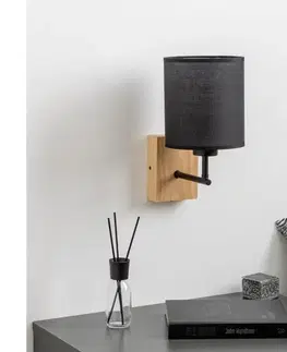 Svietidlá BRILAGI - Nástenná lampa NUBILA WOOD 1xE27/25W/230V dub/čierna BG1561+BG1581