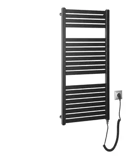 Svietidlá Aqualine - Kúpeľňový elektrický radiátor TONDI-E 300W 97x45 cm matná čierna DE456T