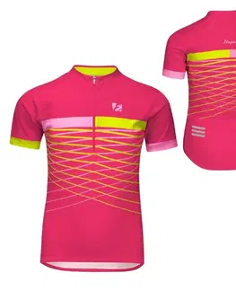 Cyklistické dresy Detský cyklo dres Etape Lucky ružová/limeta - 128/134