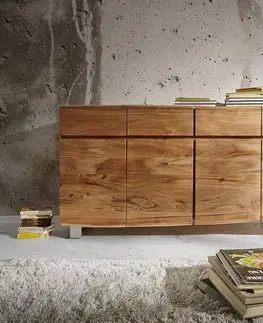 Komody DELIFE Komoda Live-Edge 172 cm akácia prírodná 4 dvierka 4 zásuvky