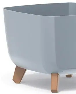 Kvetináče a truhlíky NABBI DGQL300 plastový kvetináč na nožičkách 29 cm svetlosivá