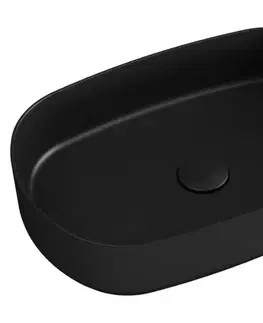 Umývadlá ISVEA - INFINITY OVAL keramické umývadlo na dosku, 55x36cm, matna čierna 10NF65055-2N