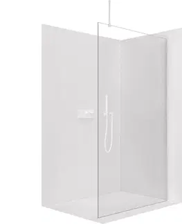 Sprchovacie kúty CERANO - Sprchová zástěna Walk-in Onyx Top Round L/P - 8 mm - kulatá vzpěra - bílá matná, transparentní sklo - 60x200  CER-8050BD1474