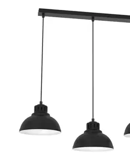 Svietidlá  Luster na lanku SVEN 3xE27/15W/230V čierna 9083