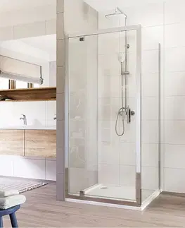 Sprchovacie kúty Mereo Sprchovací kút, Lima, štvorec, pivotový, 80x80 cm, chróm ALU, sklo Číre CK86913K