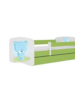 Postele pre dievčatá Detská Posteľ. Babydreams+Sz+M Zelená 70x140 Medveď Mod