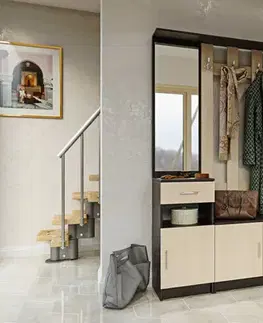 Predsieňové zostavy MÁŠA SET 2 predsieňová zostava, wenge/dub mliečny