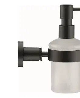 Svietidlá Duravit 99164600 - Nástenný dávkovač mydla D-CODE 390 ml mliečne sklo/matná čierna 0099164600
