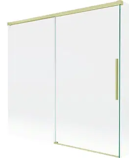 Sprchové dvere MEXEN/S - Rox L vaňová zástena 2-krídlová posuvná 170 + 80 x 150, transparent, zlatá kartáčovaná 8C9L-170-080-55-00