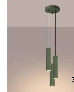 Svietidlá BRILAGI - LED závesné svietidlo na lanku CRESTO 3xGU10/10W/230V zelené BR.1614