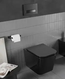 Záchody MEXEN - Teo Závesná WC misa vrátane sedátka s slow-slim, Duroplastu, čierna 30854070