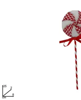Vianočné dekorácie MAKRO - Dekorácia vianočná lízanka, 2x25x8cm