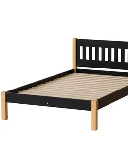 Postele pre dievčatá Posteľ Gaja 120 Čierna/Prírodný Dub