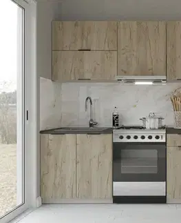 Kuchynské linky CAPRI K 180 malá kuchynská linka, kašmír/kraft sivý