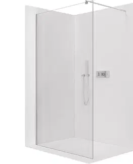 Sprchové dvere CERANO - Sprchová zástena Walk-in Onyx Round Ľ/P - 6 mm - chróm, transparentné sklo - 80x190 CER-670897