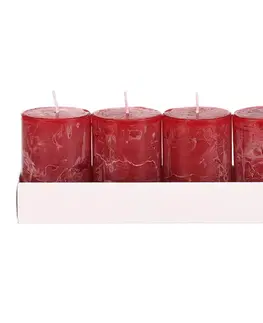 Dekoratívne sviečky Súprava sviečok, červená, 4 ks, parafín